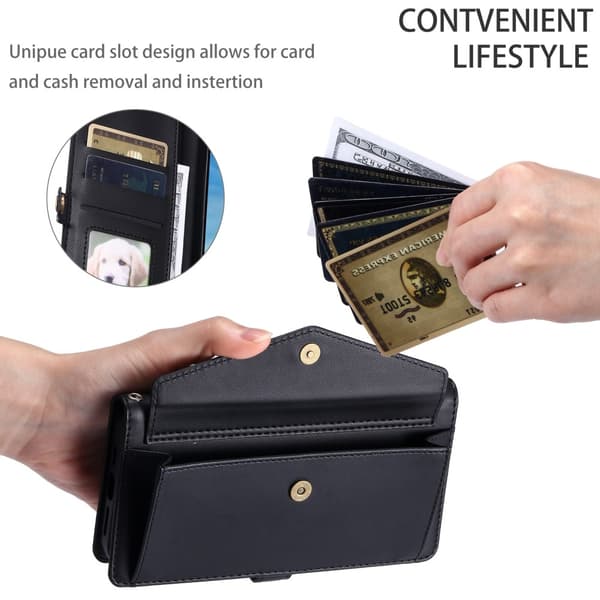 SKALO Motorola Moto G35 5G PU-Læder Envelope Flip Cover - Sort