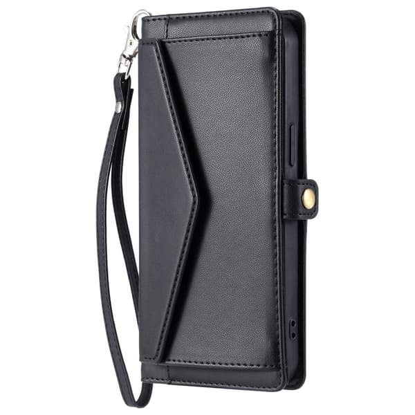 SKALO Motorola Moto G35 5G PU-Læder Envelope Flip Cover - Sort