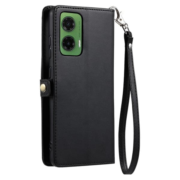 SKALO Motorola Moto G35 5G PU-Læder Envelope Flip Cover - Sort