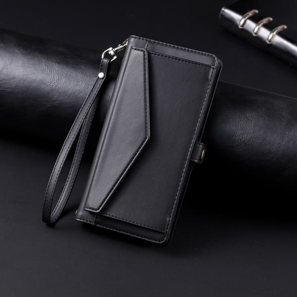 SKALO Motorola Moto G35 5G PU-Læder Envelope Flip Cover - Sort