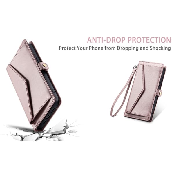 SKALO Motorola Moto G35 5G PU-Læder Envelope Flip Cover - Rosa guld