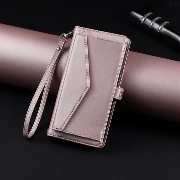 SKALO Motorola Moto G35 5G PU-Læder Envelope Flip Cover - Rosa guld