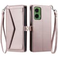 Miniatyrbillede 1 af 11: SKALO Motorola Moto G35 5G PU-Læder Envelope Flip Cover - Rosa guld