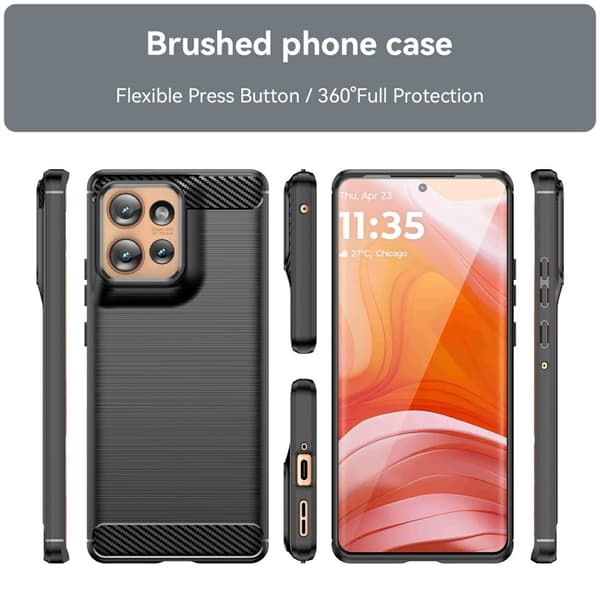 SKALO Motorola Edge 50 5G Armor Carbon Stødsikker TPU-cover