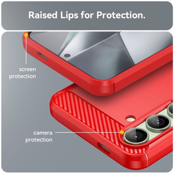 SKALO Samsung S24 FE Armor Carbon Stødsikker TPU-cover