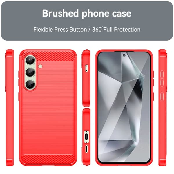 SKALO Samsung S24 FE Armor Carbon Stødsikker TPU-cover