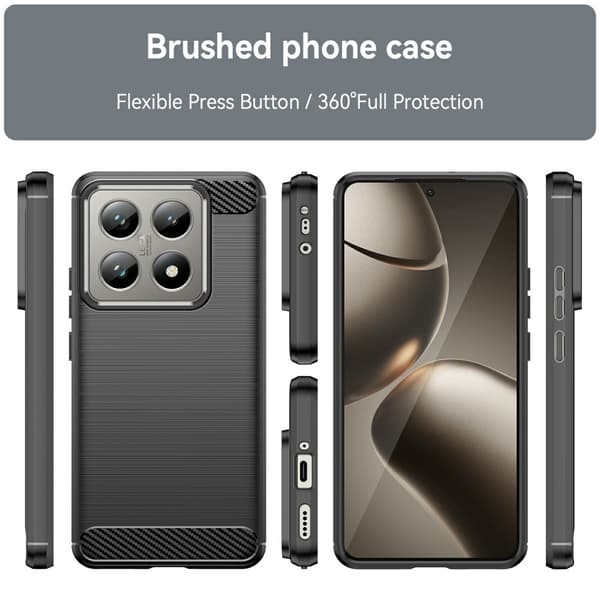 SKALO Xiaomi 14T Armor Carbon Stöttåligt TPU-skal