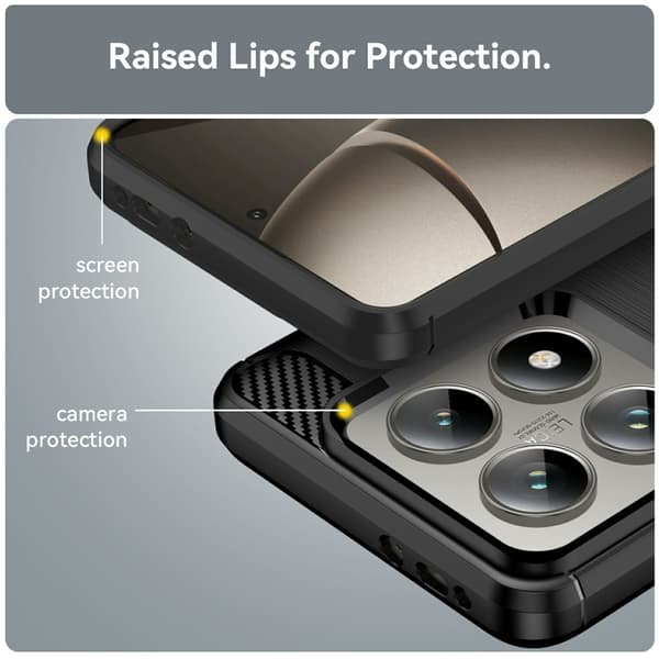 SKALO Xiaomi 14T Armor Carbon Stöttåligt TPU-skal
