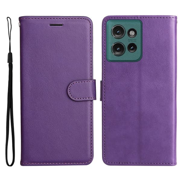 SKALO Motorola Edge 50 5G PU-Läder Plånboksfodral Lila