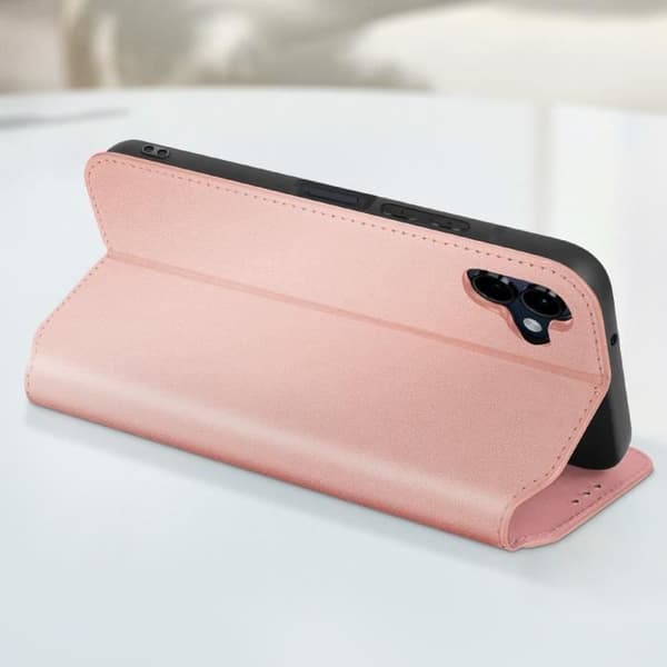 Fodral för Samsung Galaxy A06 Flip-korthållare och videohållare Champagne Pink