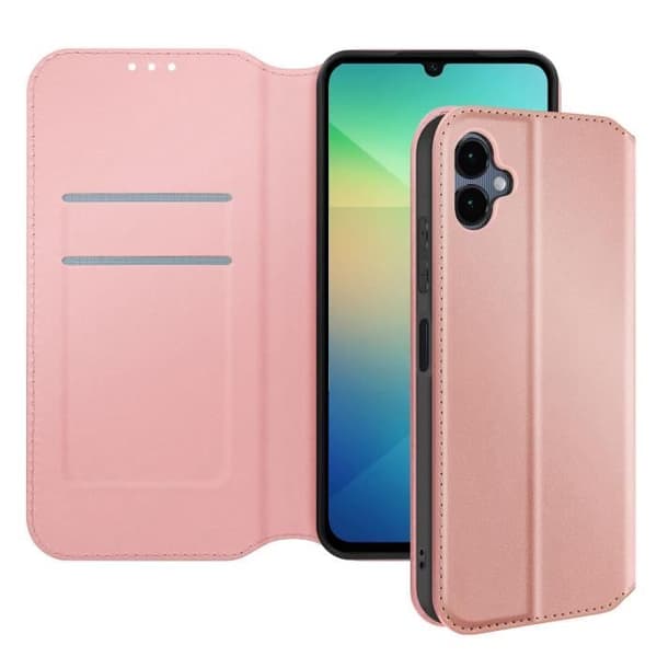 Fodral för Samsung Galaxy A06 Flip-korthållare och videohållare Champagne Pink