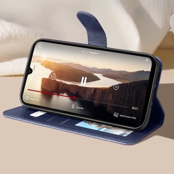 Fodral till Samsung Galaxy A16 Handledsrem Flip Wallet Stand Blå