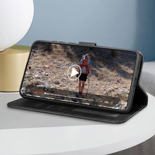 Fodral till Xiaomi 14T Pro - AVIZAR - Wallet Flip och stabilt videostöd - Svart