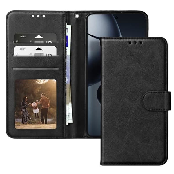 Fodral till Xiaomi 14T Pro - AVIZAR - Wallet Flip och stabilt videostöd - Svart