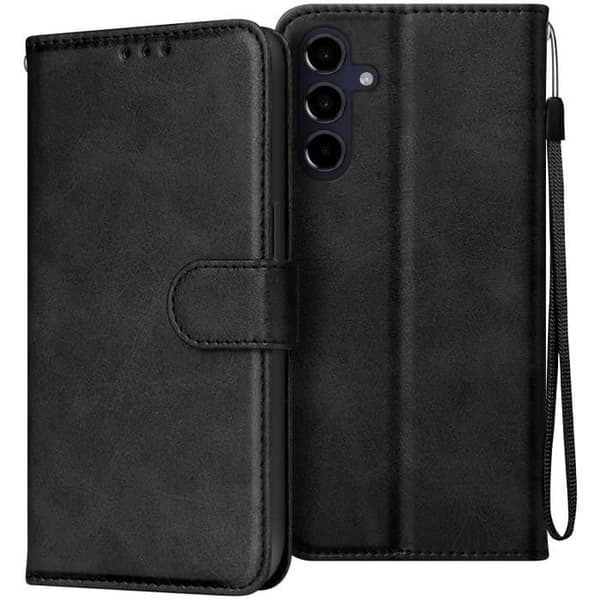 Fodral för Samsung Galaxy A16 Handledsrem Flip Wallet Stand Black