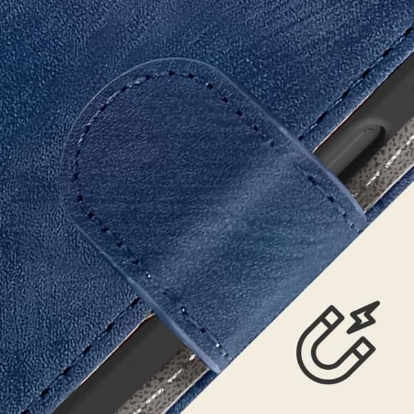 Fodral till Honor 200 Smart Brushed Effect Wallet och Stand Midnight Blue