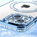 Miniatyrbild 3 av 4: Diamantfodral till iPhone 14 - AVIZAR - Ljusblå Rhinestone Outline - Stel - Syntet - Blandad