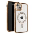Miniatyrbild 1 av 4: Diamantfodral till iPhone 14 - AVIZAR - Gold Rhinestone Outline - Kompatibel med MagSafe-tillbehör