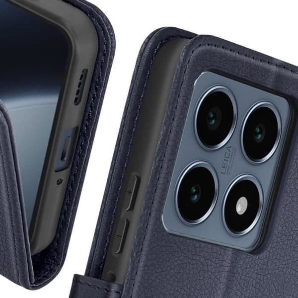 Fodral till Xiaomi 14T - AVIZAR - Stöd för plånboksvändning och video - Midnattsblå