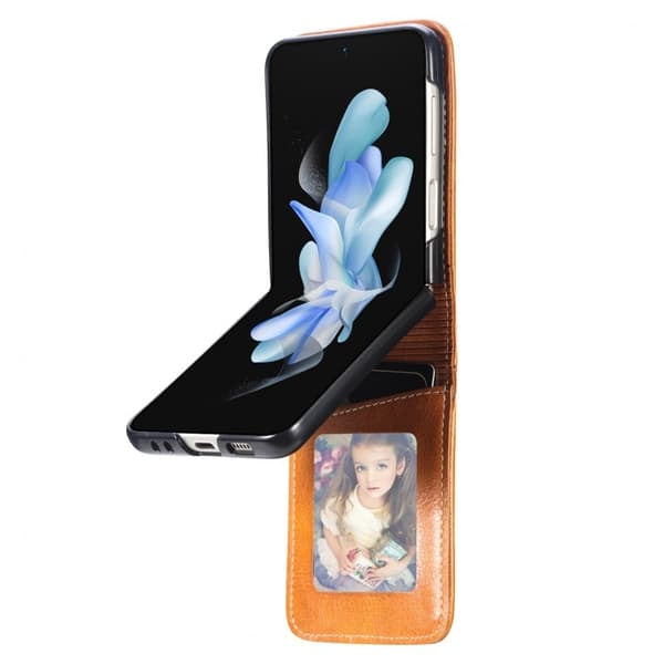 4-FACK Plånboksfodral Samsung Z Flip 6 - Ljusbrun