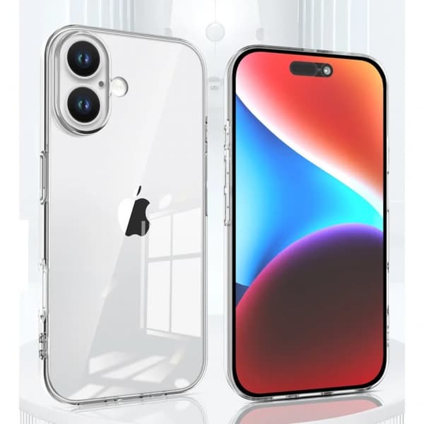 iPhone 16 Plus Stöttåligt Genomskinligt Skal Simple