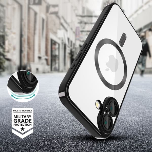 Stöttåligt MagSafe Kompatibelt Skal iPhone 16 - Svart