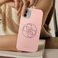 Miniatyrbild 4 av 4: Tunt fodral för iPhone 12 Mini Soft Touch skärmtryckt insida Guess Powder Pink