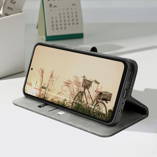 Fodral till Honor 200 Smart - AVIZAR - Borstad effekt - Plånbok och ställ - Svart