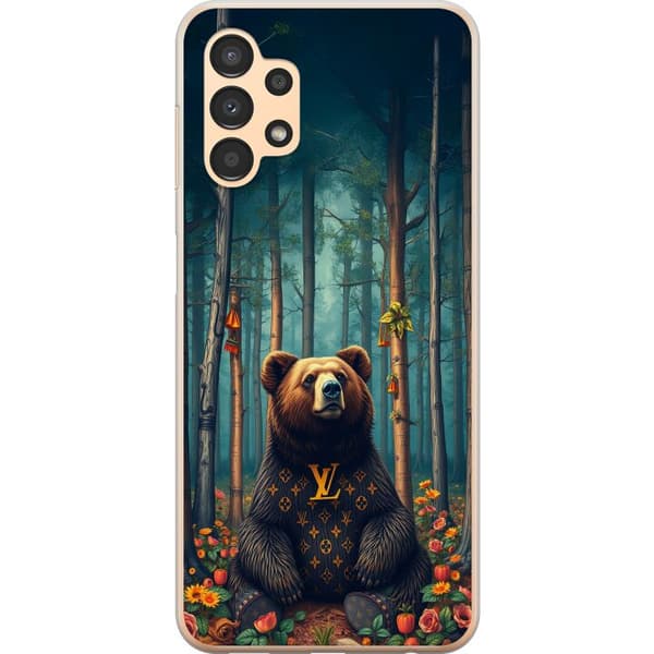 Samsung Galaxy A13 Läpinäkyvä kuori LV karhu metsässä