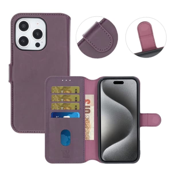 iPhone 16 Pro Plånboksfodral Magnet Rvelon - Lila
