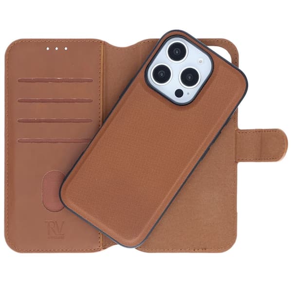 iPhone 16 Pro Plånboksfodral Magnet Rvelon - Brun