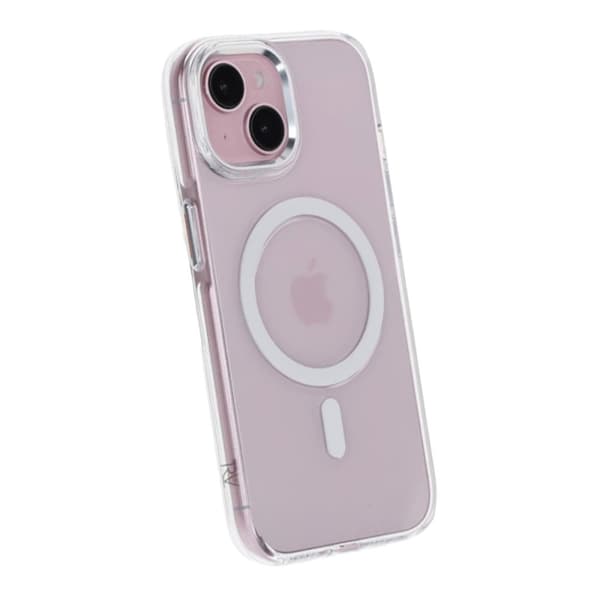 iPhone 15 Mobilskal TPU med Magnet Rvelon - Transparent