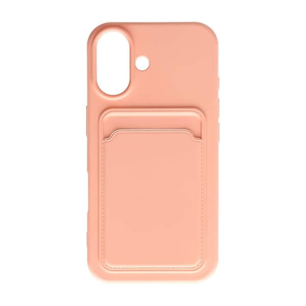 Silikonskal med Kortfack för iPhone 16 - Rosa