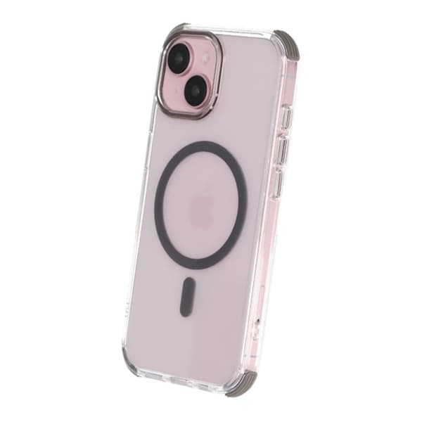 iPhone 15 Rvelon Mobilskal Magnet med Kantskydd - Grå