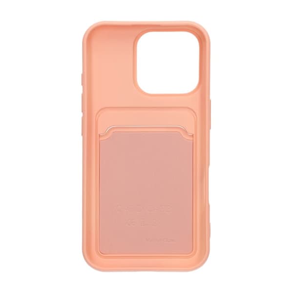 Silikonskal med Kortficka för iPhone 16 Pro - Rosa