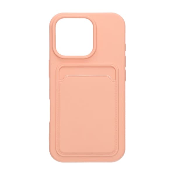 Silikonskal med Kortficka för iPhone 16 Pro - Rosa