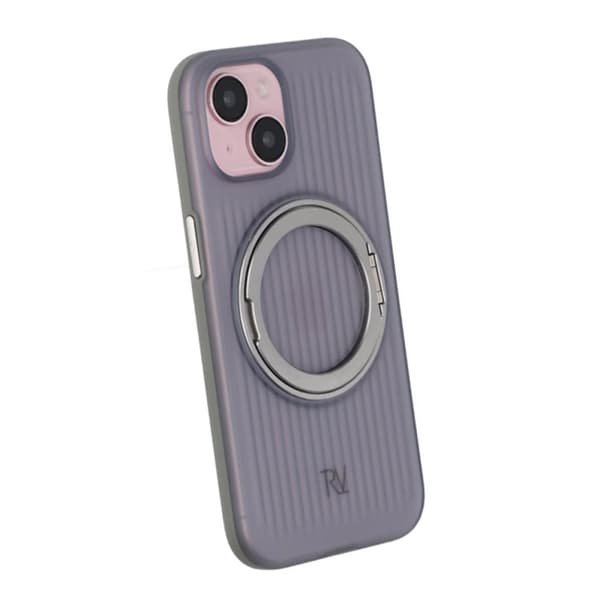 iPhone 15 Rvelon Skal Roterande Magnet Stativ - Grå