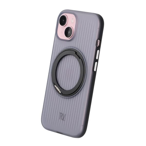 iPhone 15 Rvelon Skal Roterande Magnet Stativ - Svart