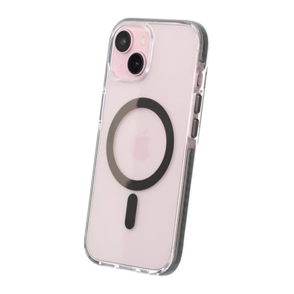 iPhone 15 Mobilskal Magnet Dubbelskydd - Grå