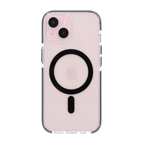 iPhone 15 Mobilskal Magnet Dubbelskydd - Svart