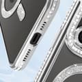 Miniatyrbild 4 av 4: Diamantfodral för iPhone 15 Pro Max - AVIZAR - Silver Rhinestone Outline - Stel - Syntet - Blandat