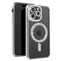 Miniatyrbild 1 av 4: Diamantfodral för iPhone 15 Pro Max - AVIZAR - Silver Rhinestone Outline - Stel - Syntet - Blandat