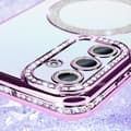 Miniatyrbild 3 av 4: Diamantfodral till Samsung Galaxy A25 - AVIZAR - Rhinestone Contour - Lila - MagSafe-kompatibel