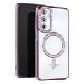 Miniatyrbild 1 av 4: Diamantfodral till Samsung Galaxy A25 - AVIZAR - Rhinestone Contour - Lila - MagSafe-kompatibel