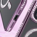 Miniatyrbild 4 av 4: AVIZAR Skyddsfodral för iPhone 15 - Lila Rhinestone Contour - MagSafe-kompatibel