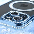Miniatyrbild 3 av 4: Diamantfodral till iPhone 15 - AVIZAR - Ljusblå Rhinestone Outline - MagSafe Protection