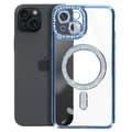 Miniatyrbild 2 av 4: Diamantfodral till iPhone 15 - AVIZAR - Ljusblå Rhinestone Outline - MagSafe Protection