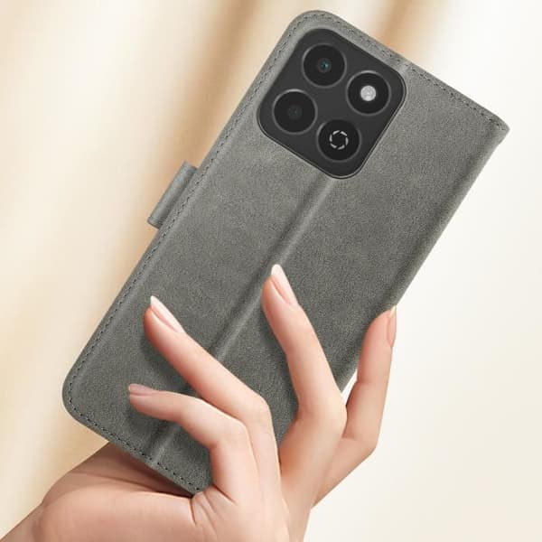 Fodral till Honor 200 Smart - AVIZAR - Chesterfield - Support för plånbok och video - Grå
