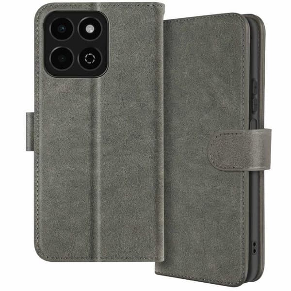 Fodral till Honor 200 Smart - AVIZAR - Chesterfield - Support för plånbok och video - Grå