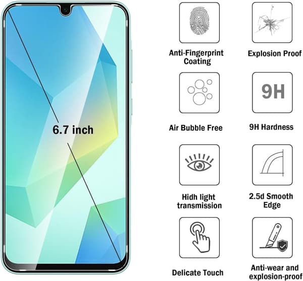 1-Pakning Skjermbeskytter i Herdet Glass til Samsung A16